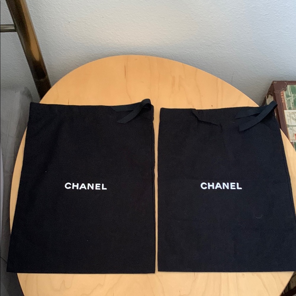 CHANEL Black Shoe Logo Dust Bags